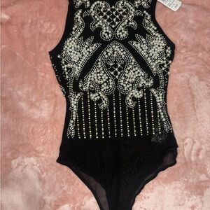 Windsor Black and White Beaded Kids Bodysuit